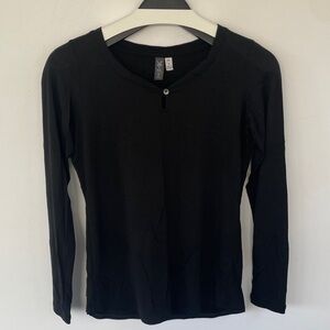 Ibex Womens Black Seventeen.5 Felicia Top Long Sleeve Merino Wool Silk Small